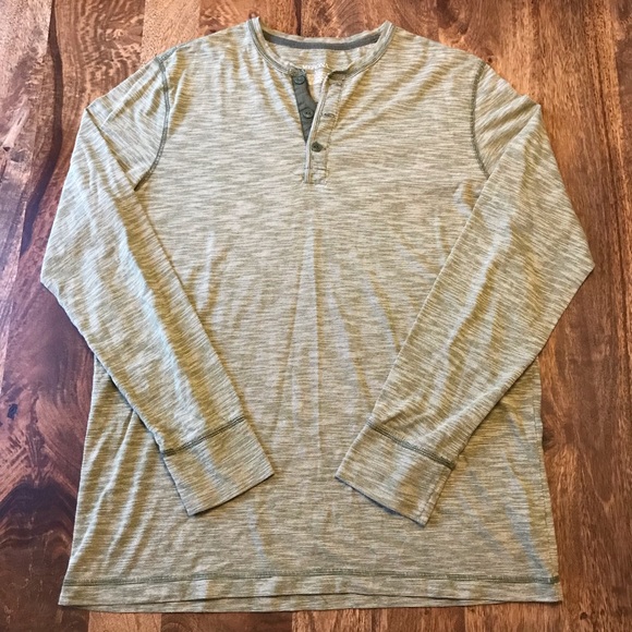 Merona Striped 3-Button Green Henley - Picture 1 of 4
